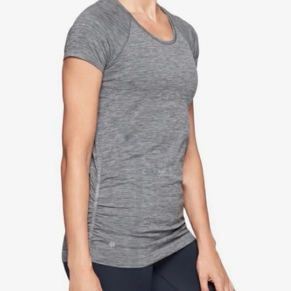 Athleta Short sleeved Shirred top. Size Small - Picture 1 of 8